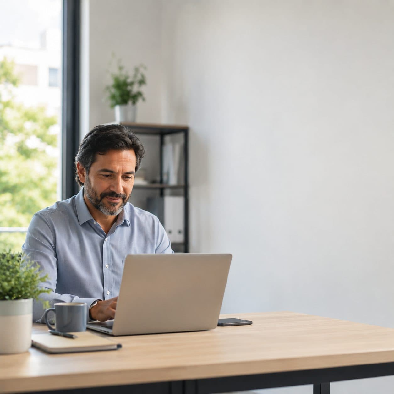 Empresario trabajando con seguridad