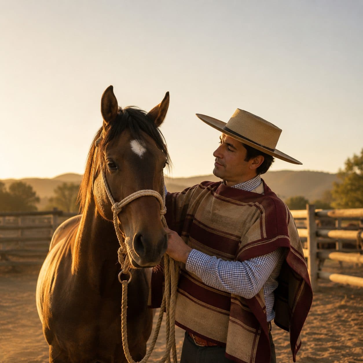 Huaso con su caballo