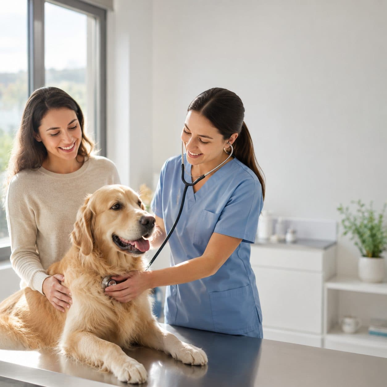 Perro en consulta veterinaria